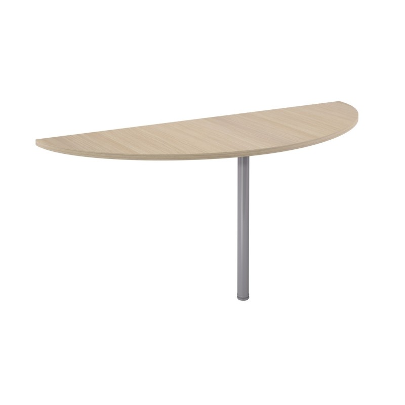 Extension Demi-lune Biospace - L.160 x P.60 cm - Plateau Chêne - Pied tube Aluminium