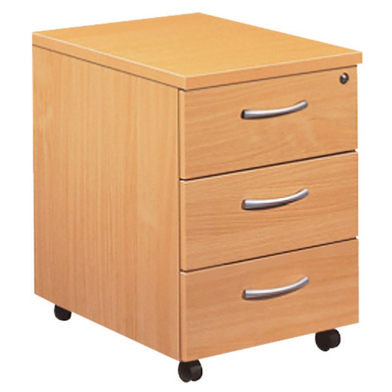 Caisson mobile 3 tiroirs L.42 x P.58 x H.60 cm - Hêtre