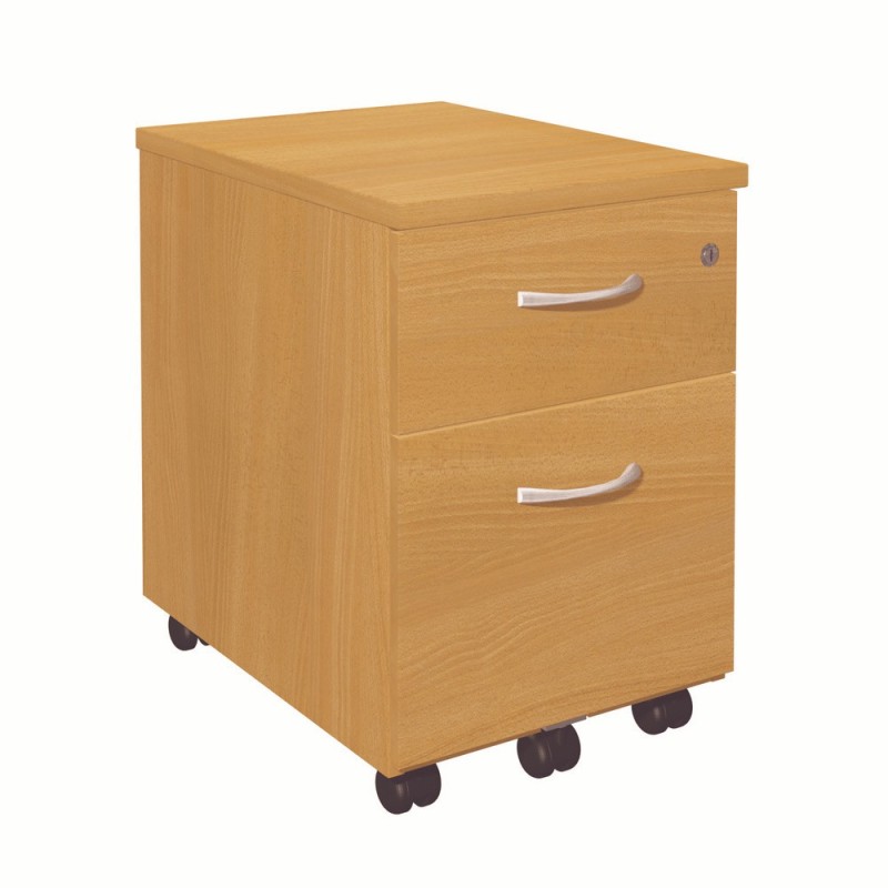 Caisson mobile 2 tiroirs L.42 x P.58 x H.60 cm - Hêtre