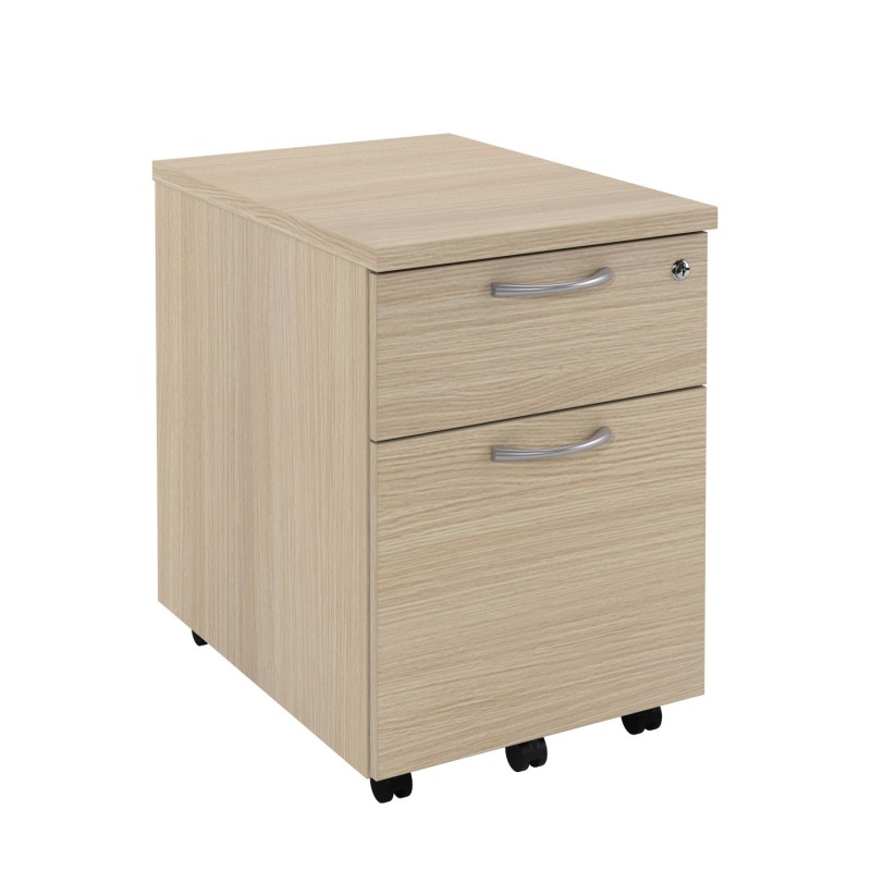 Caisson mobile 2 tiroirs L.42 x P.58 x H.60 cm - Chêne