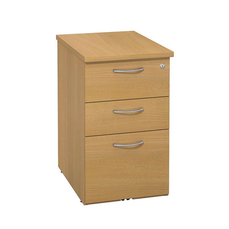 Caisson mélaminé hauteur bureau L.42 x P.60 x H.72 cm - Hêtre