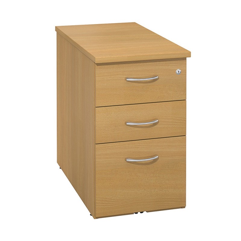 Caisson mélaminé hauteur bureau L.42 x P.80 x H.72 cm - Hêtre
