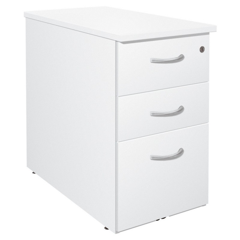 Caisson mélaminé hauteur bureau L.42 x P.80 x H.72 cm - Blanc