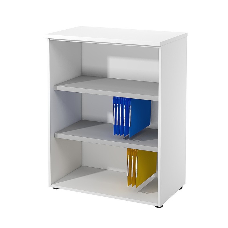 Bibliothèque mi-hauteur sans porte L.80 x P.48 x H.104 cm - Blanc