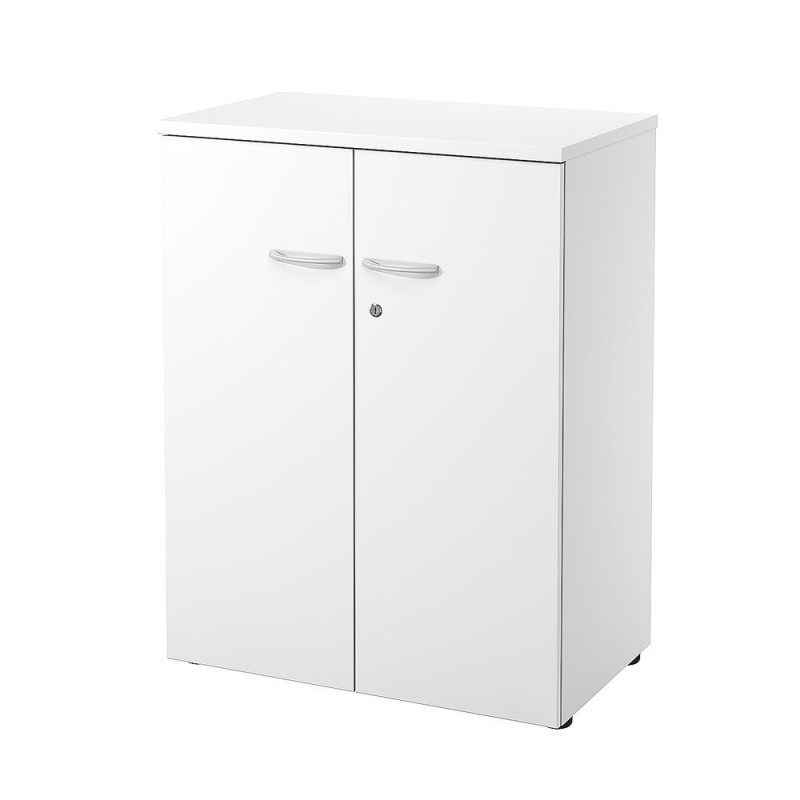 Armoire mi-hauteur portes battantes L.80 x P.48 x H.104 cm - Blanc
