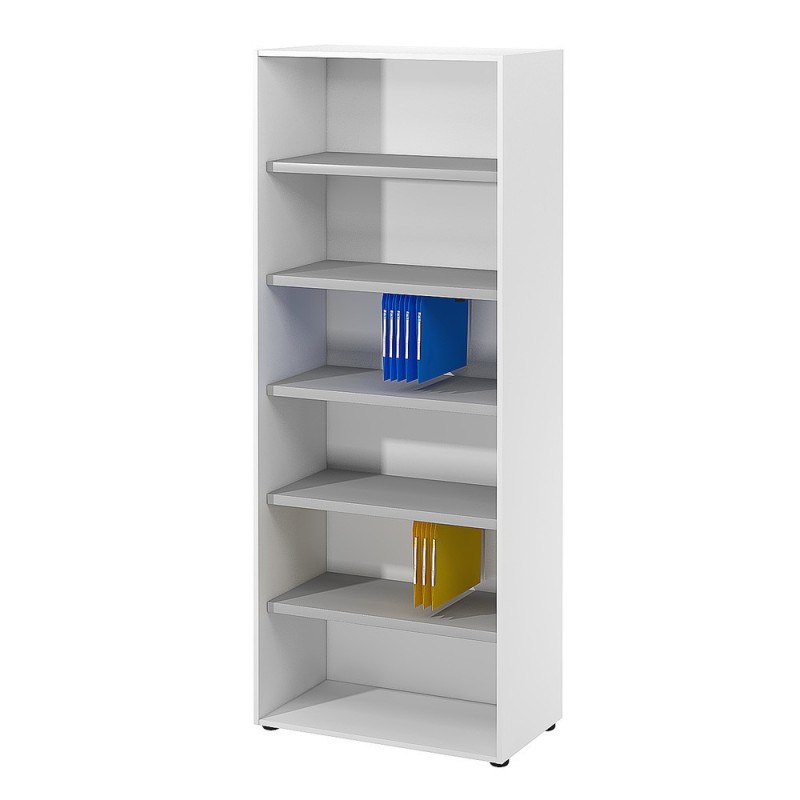 Bibliothèque haute sans porte L.80 x P.48 x H.201 cm - Blanc