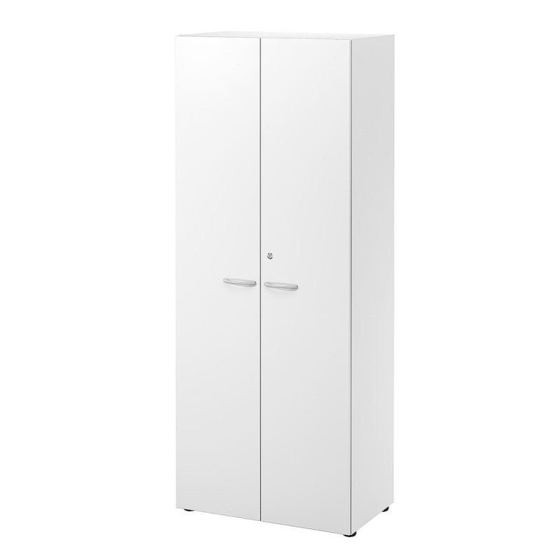Armoire haute portes battantes L.80 x P.48 x H.203 cm - Blanc