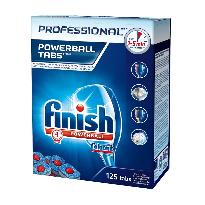 Calgonit Pastille lave-vaisselle Powerball Film hydrosoluble Sans parfum, 125 doses Doypack refermable