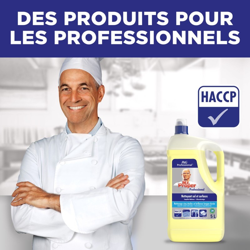 Mr. Propre Professionnel Nettoyant multi-surfaces - Citron - Bidon 5L