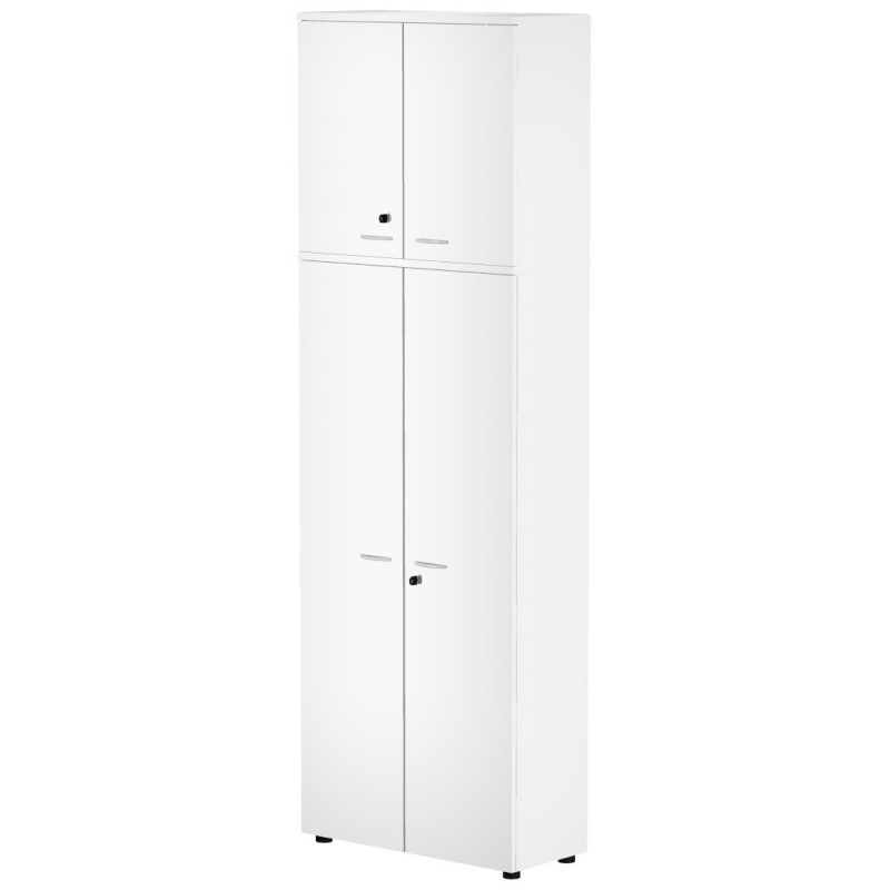 Placard Spacio H. 250 x L. 80 cm corps blanc portes blanc