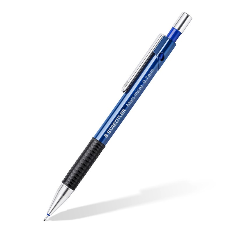 Staedtler Mars Mars Micro, porte-mines, mine B de 0,7 mm, corps bleu avec zone de préhension