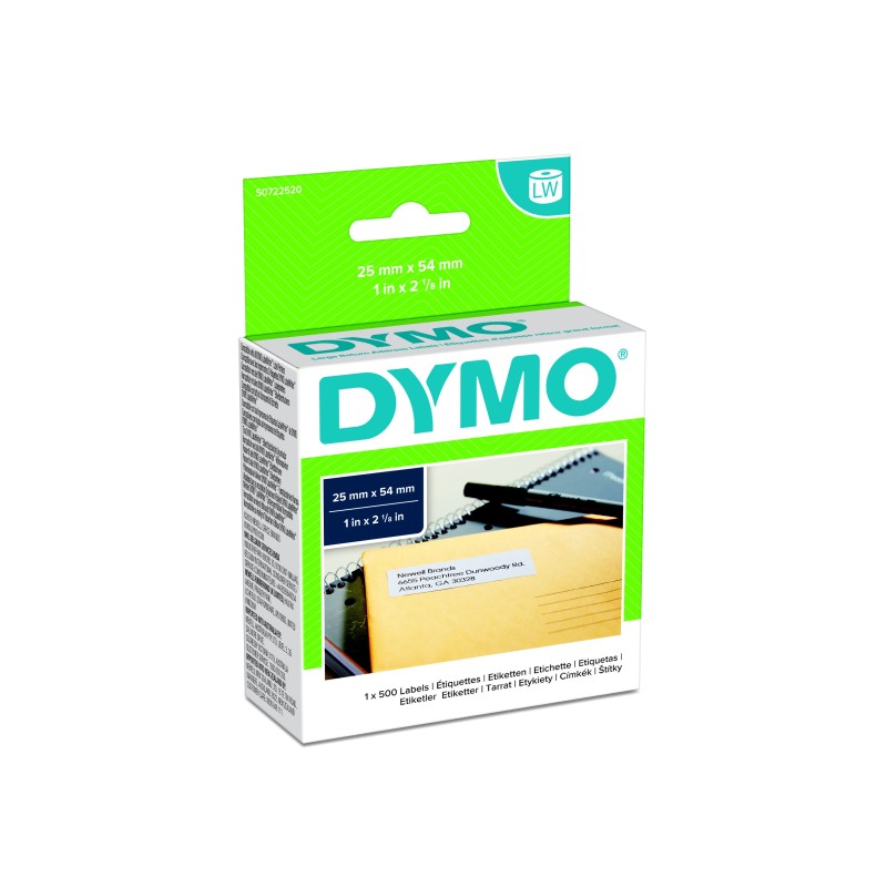 Dymo S0722520 LW grand format étiquettes d'adresse d'expéditeur 25 x 54 mm - rouleau de 500 étiquettes