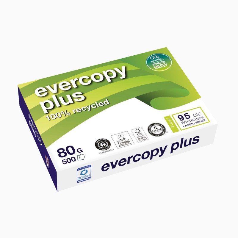 Clairefontaine Papier A4 blanc Evercopy Plus 100% recyclé - 80g - Ramette de 500 feuilles