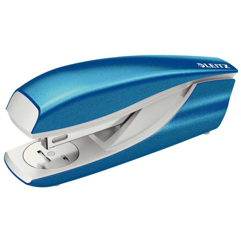 Leitz Agrafeuse de bureau Wow 5502 - Agrafes 24/6 et 26/6 - Capacité 30 feuilles - Bleu Azur
