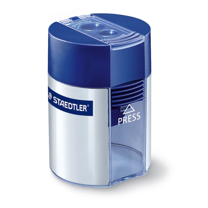 Staedtler 512 2 orifices taille-crayons 8,2 mm et 10,2 mm orifices bleu et argent