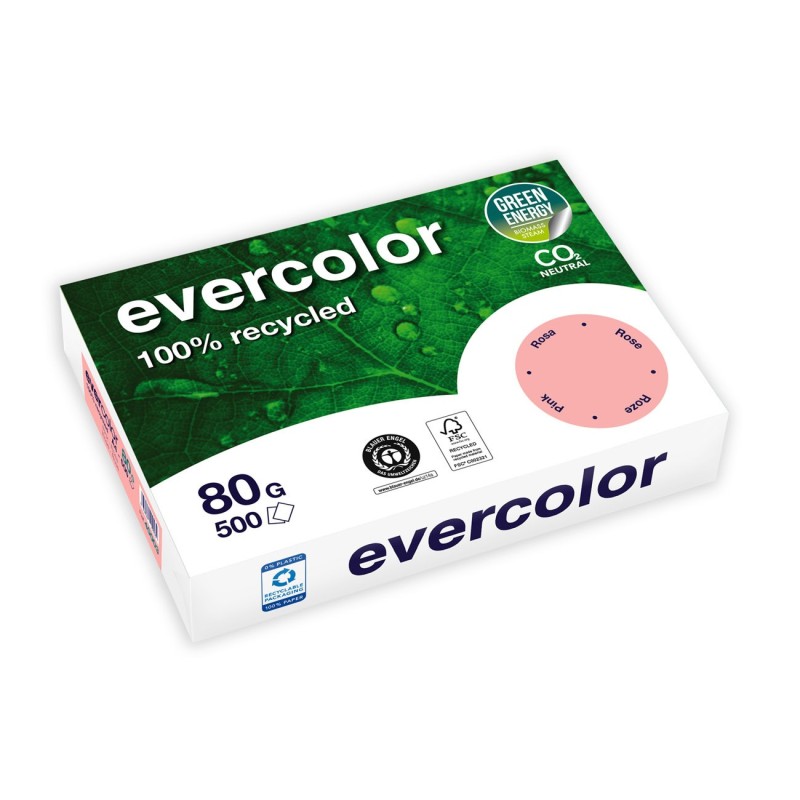 Clairefontaine Papier A4 Evercolor - 80g - Ramette de 500 feuilles - Rose