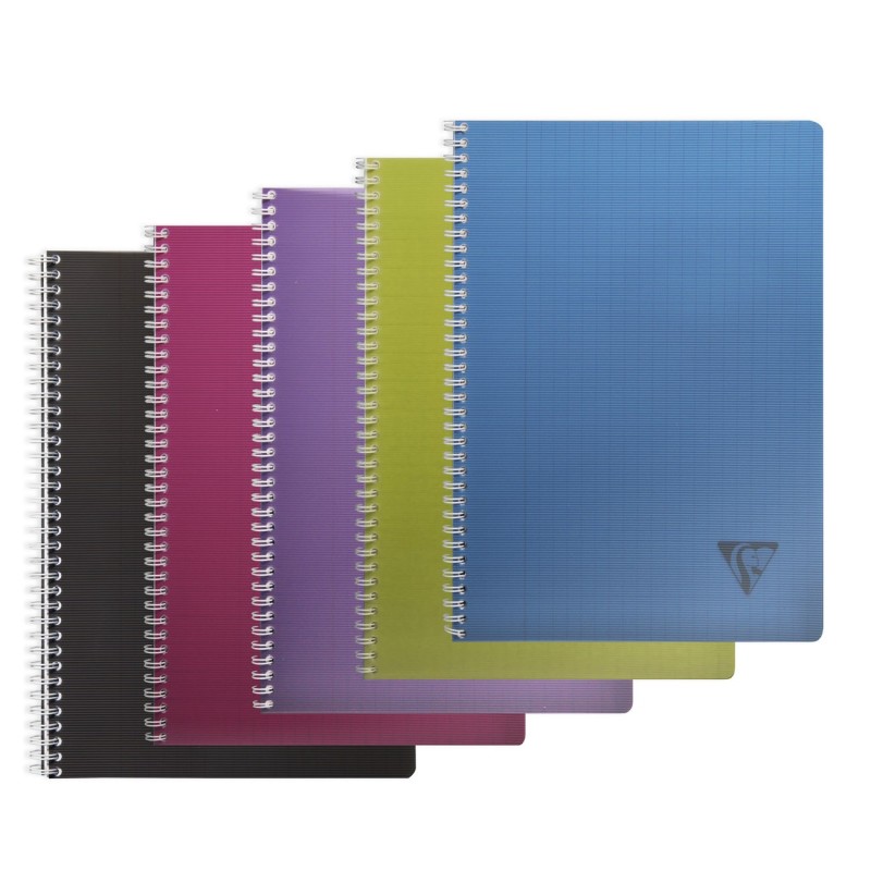 Clairefontaine Cahier à spirale Linicolor A4 21 x 29,7 cm - 90g - Grands carreaux Séyès - 180 pages