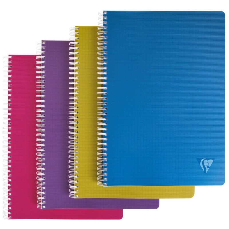 Clairefontaine Cahier à spirale Linicolor A4 21 x 29,7 cm - 90g - Petits carreaux 5x5 - 180 pages