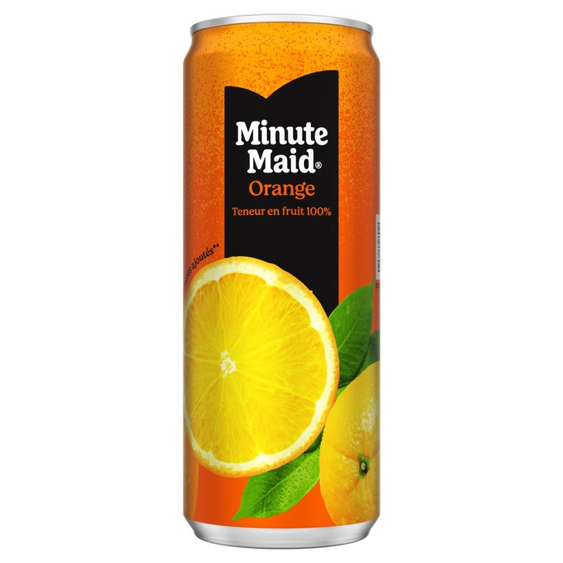Minute Maid Jus d’orange 100% pur jus – Canettes slim 33 cl - Lot de 24