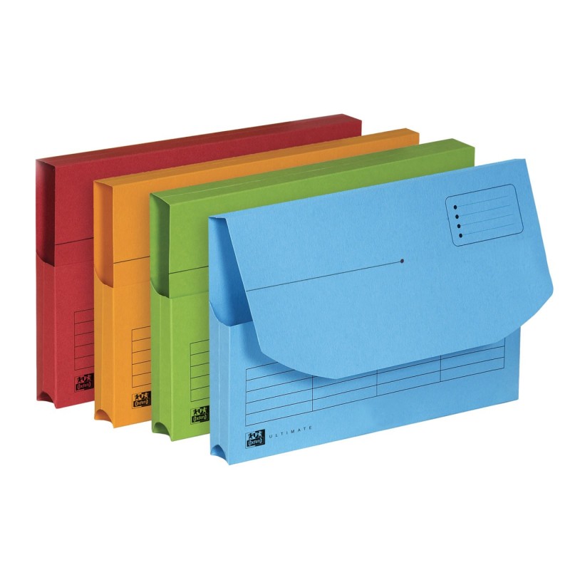 Oxford Chemises sous-dossiers L'Oblique AZ Ultimate à rabats A4 en kraft couleurs assorties - Lot de 25