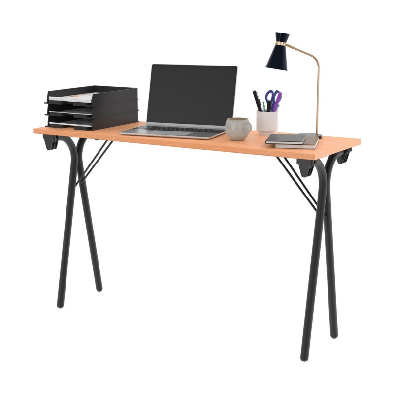 Table pliante Séminaire 2 places - Hêtre/Noir