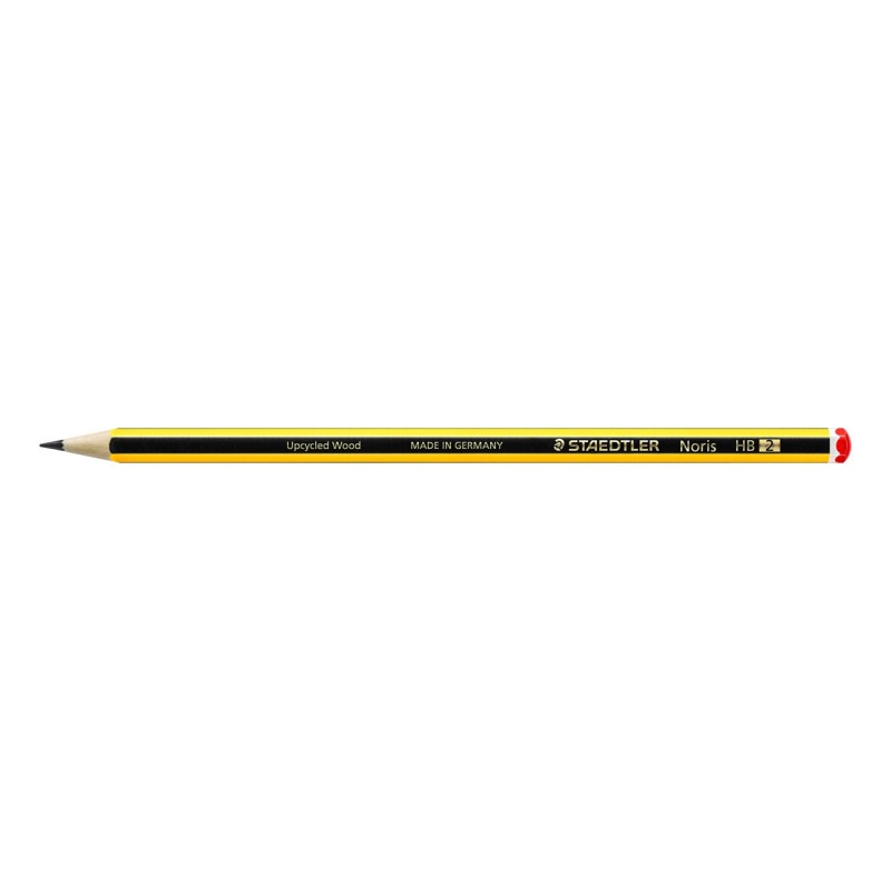 Staedtler Noris Crayon de papier mine HB corps hexagonal jaune et noir - Boîte de 12