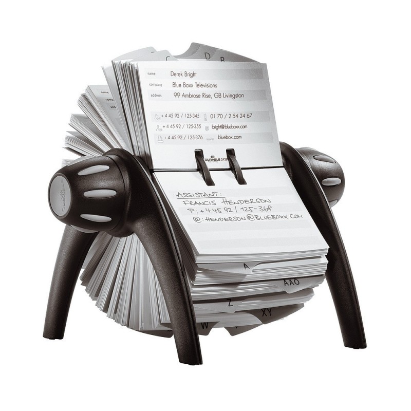 Durable Fichiers Telindex Flip rotatif pour fiches contact