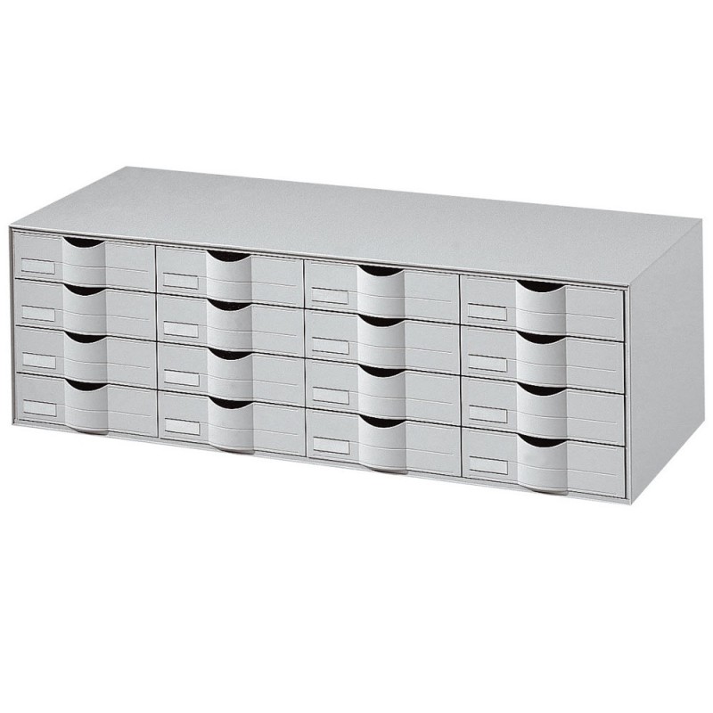 Paperflow Bloc classeur 16 tiroirs gris