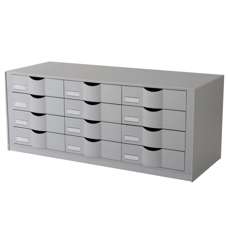 Paperflow Bloc classeur 12 tiroirs - Gris
