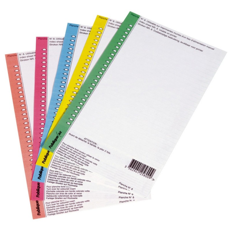 Elba Étiquette pour dossiers suspendus n°8 - pour armoires - Sachet de 10 planches
