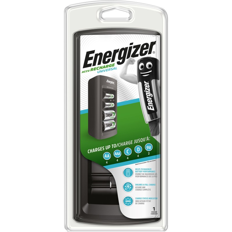 Energizer Chargeur de piles universel pour format AA - AAA - C - D - 9V