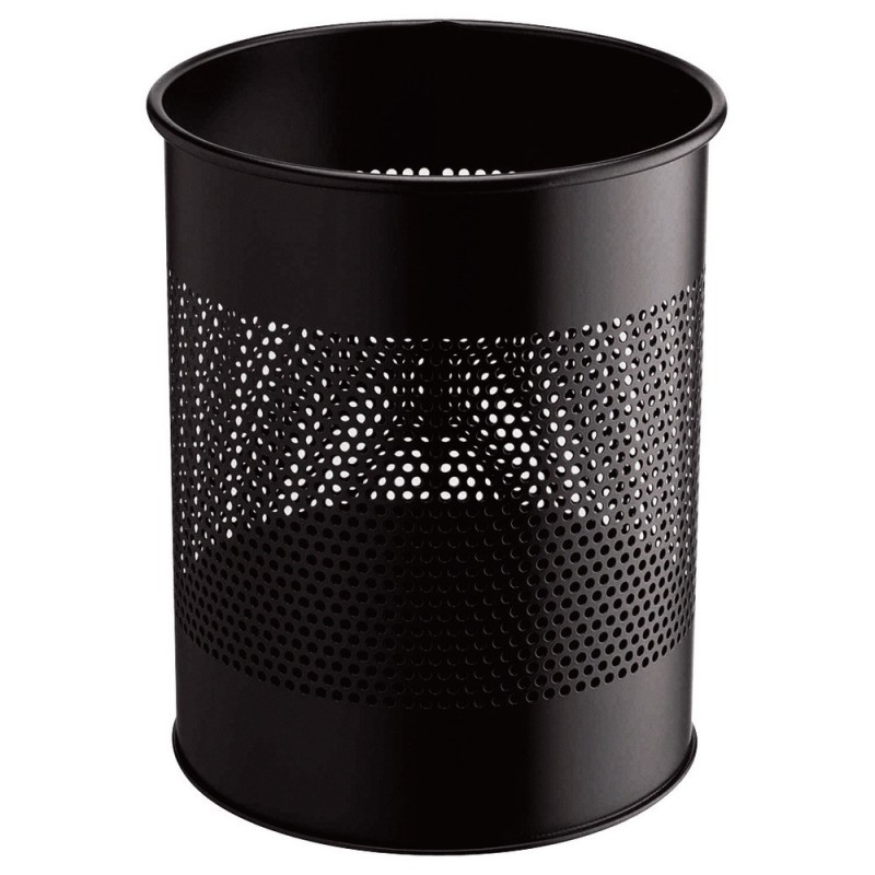 Durable Corbeille à papier métal ajourée 15 L  - Noir