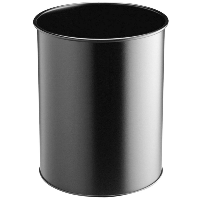 Durable Corbeille à papier métal 15 L - Noir