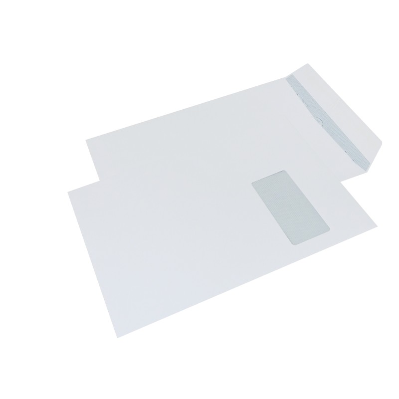 La Couronne Enveloppe blanche Premium C4 229 x 324 mm 90g fenêtre 50 x 110 mm - autocollante bande protectrice - Lot de 250