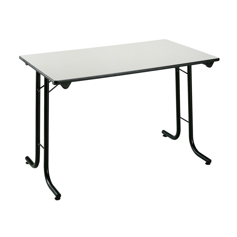 Table pliante modulaire Rectangle - L.120 x P.70 cm  - Plateau Gris - Pieds Noir