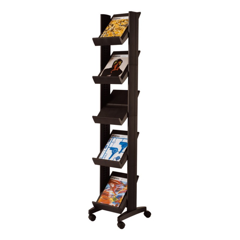 Présentoir Compact easyDisplays PAPERFLOW - 5 cases - Noir