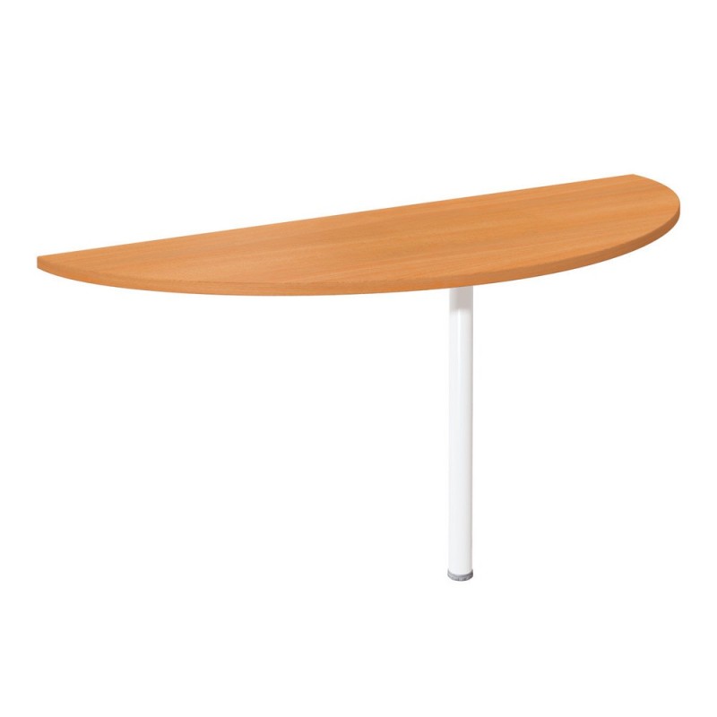 Extension Demi-lune Biospace - L.160 x P.60 cm - Plateau Hêtre - Pied tube Blanc