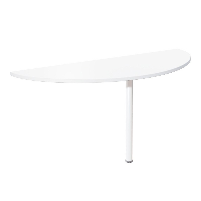 Extension Demi-lune Biospace - L.160 x P.60 cm - Plateau Blanc - Pied tube Blanc