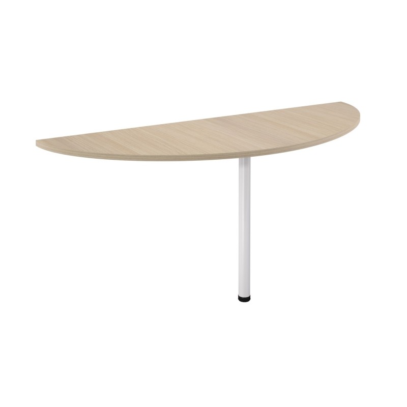 Extension Demi-lune Biospace - L.160 x P.60 cm - Plateau Chêne - Pied tube Blanc