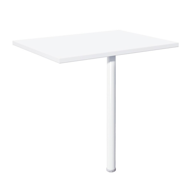 Extension Rectangle Biospace - L.80 x P.60 cm - Plateau Blanc - Pied tube Blanc