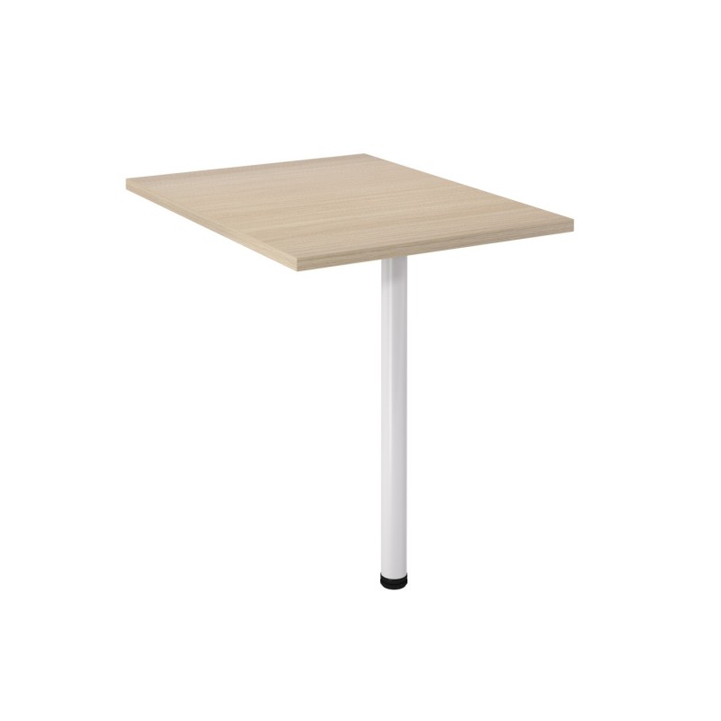 Extension Rectangle Biospace - L.80 x P.60 cm - Plateau Chêne - Pied tube Blanc