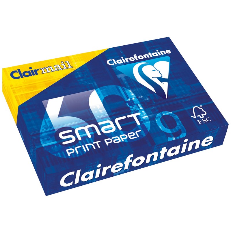 Clairefontaine Papier A4 blanc Smart Print - 60g - Ramette de 500 feuilles