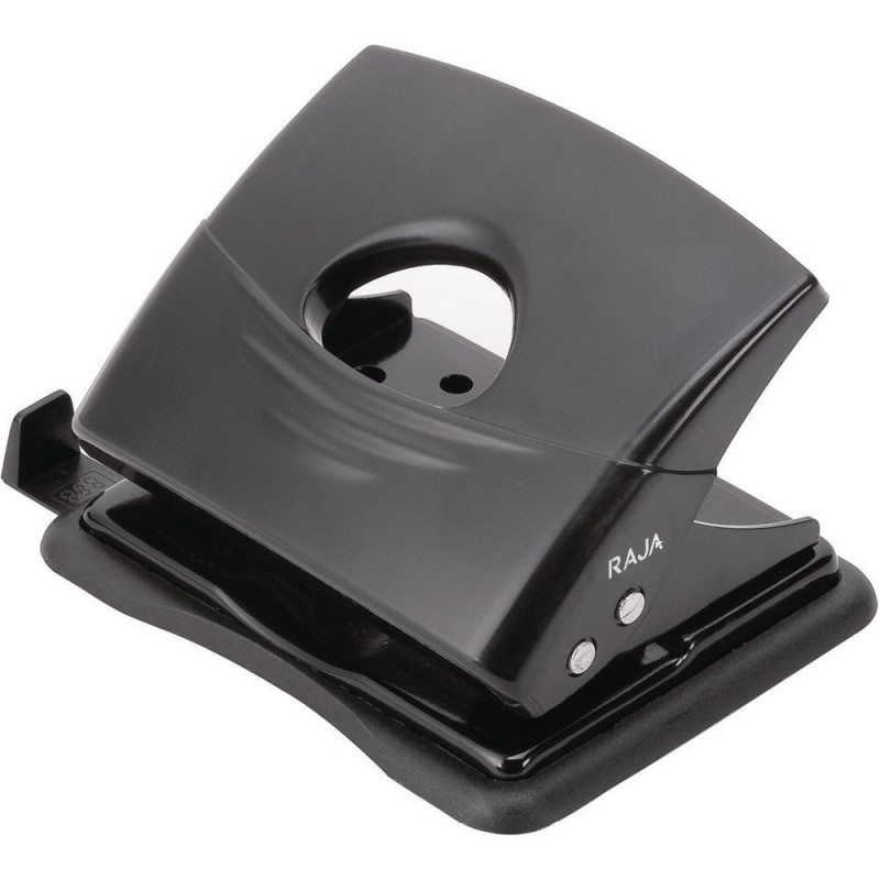 RAJA Perforateur de bureau 2 trous tout métal capacité 18 feuilles - Noir