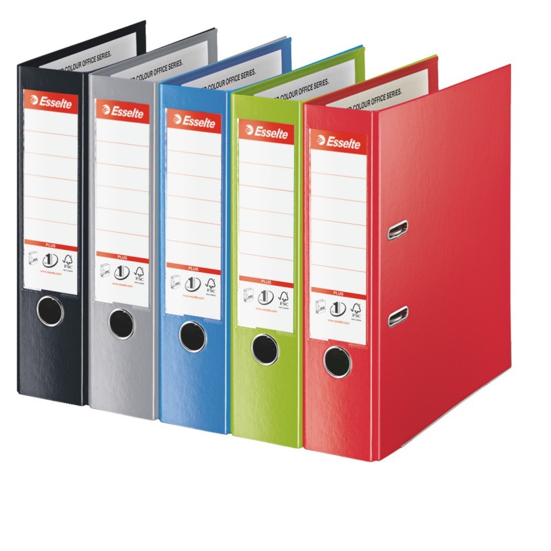Esselte Classeur à levier A4 - Carton 24/10e - Dos 8 cm - Assortis