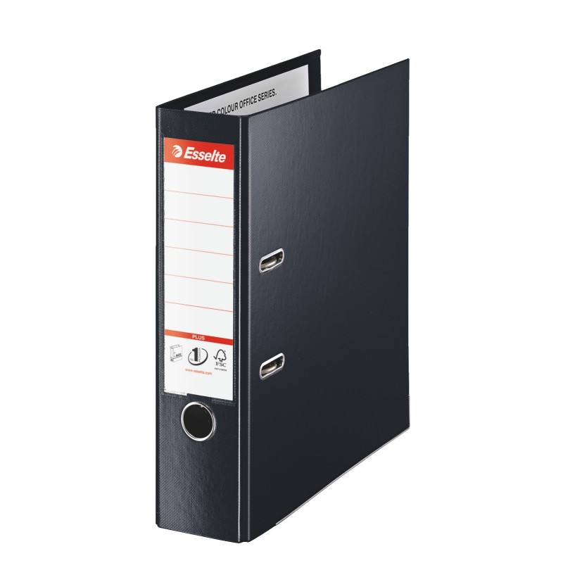 Esselte Classeur à levier A4 - Carton 24/10e - Dos 8 cm - Noir