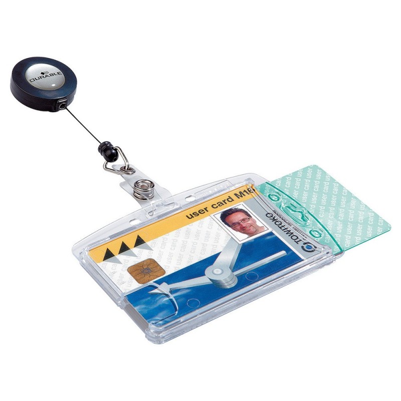 Durable Badges sécurité double à enrouleur - boîte de 10