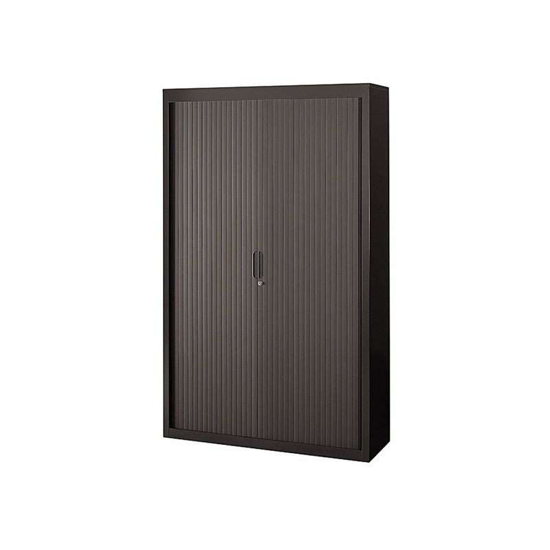 Armoire à rideaux métal Officlass - H.200 x L.120 cm - Corps Anthracite - Rideaux Anthracite