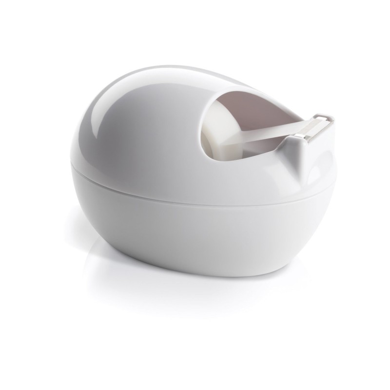 Scotch Distributeur de ruban adhésif de bureau en forme de galet C36 Karim Rashid blanc avec ruban adhésif de bureau invisible Magic, transparent, 19 mm x 7,5 m