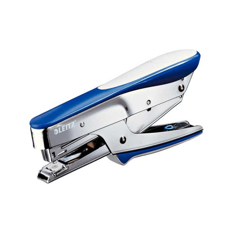 Leitz Pince Agrafeuse 5545 - Agrafes N° 10 - Capacité 15 feuilles - Bleu et Argent