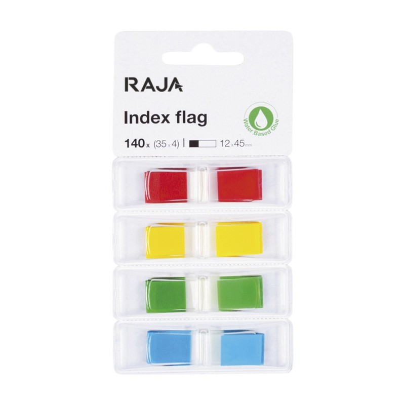 RAJA Marque-pages 4 x 35 index de 12 x 45 mm - 4 couleurs assorties